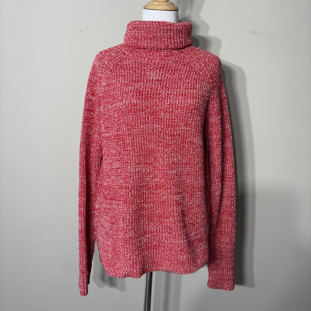 G Star Raw Sweater Womens Small Red Chunky Knit Turtleneck Side‎ Zip Long Sleeve